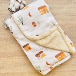 Couverture bébé double faces Coton/polaire toute saison