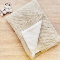 Couverture Tricot doublée polaire