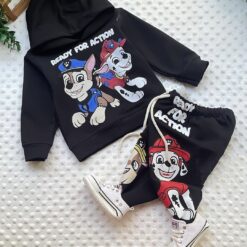 jogging bébé 2 pcs - pat patrouille noir