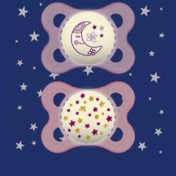 Lot de 2 sucette original nuit  (0-6mois) rose -mam