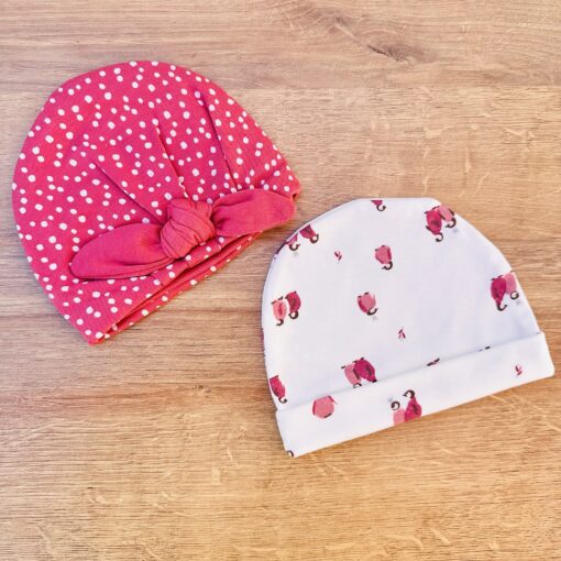Lot de 2 bonnets filles coton organique - Biorganic
