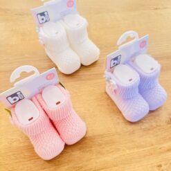 Chaussons bébé en tricot léger fleur - Bibaby