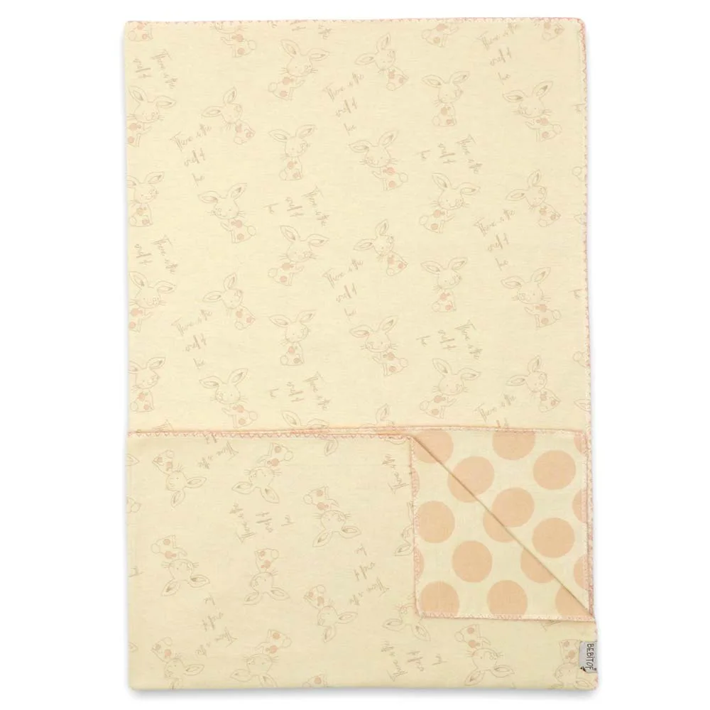 Couverture pour bébé en flanelle Daisy 87 x 90 cm Crème- bebitof