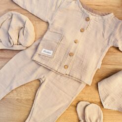 Ensemble naissance en lin 5 pièces pour bébé