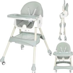 Chaise Haute Pliable avec roulettes 3en1 - Cozymum
