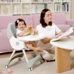 Chaise Haute Pliable avec roulettes 3en1 - Cozymum