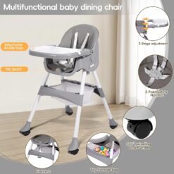Chaise Haute Pliable avec roulettes 3en1 - Cozymum