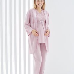 Pyjama grossesse et allaitement 3pcs rose