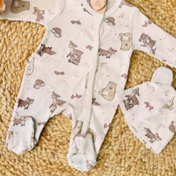 grenouillére bébé deluxe avec bonnet assorti