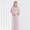 Pyjama robe dentelle grossesse Allaitement 2pcs : Rose