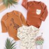 Lot de 3 Body bébé girafe Garçon 100% coton