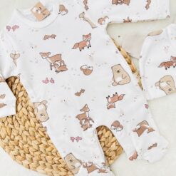 Genouillère bébé deluxe coton organique avec bonnet assorti blanc