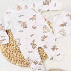 Genouillère bébé deluxe coton organique avec bonnet assorti blanc