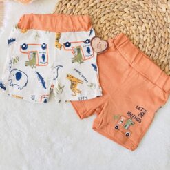 Lot de 2 Shorts Bébé Ludiques pour Été