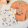 Lot de 2 t-shirts bébé assortis pur coton pour Été
