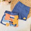 Lot de 2 Shorts Bébé Ludiques pour Été indigo