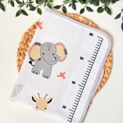 Tapis à Langer Bébé avec Réglette de Croissance  – Motif Animal - Beige