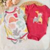 Lot de 2 Bodies Bébé filles Manches Courtes 100% Coton
