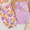 Lot de 2 Bodies Bébé filles Manches Courtes 100% Coton