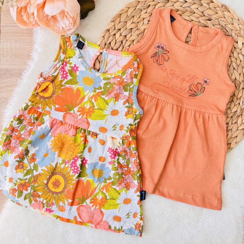 Lot De 2 Robes D'été Pour Bébé 3 Mois / Poupée Reborn 55cm - Occasion Très Bon état