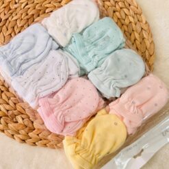 Paire de Moufles bébé avec pointillé 100% Coton - sebi