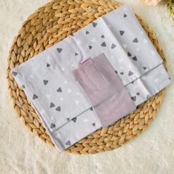 Trousse à lingette et couches organisatrice de sac à langer - gris triangles