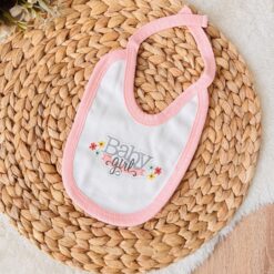 Bavoir naissance coton baby girl : Un protège-vêtements doux - Rose