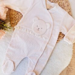 Grenouillère velours hyper douce : mini ourson