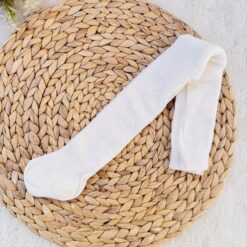 Collants filles à Dentelle Florale - Blanc, 6-12mois