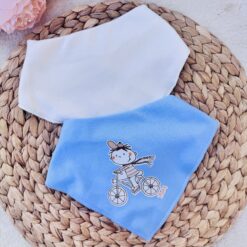 Lot de 2 Bavoirs Bandana en coton pur - Bebekevi - motif garçon