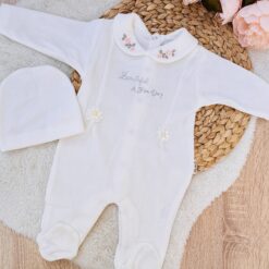 Grenouillère féérique en velours brodé : Pour les petites princesses