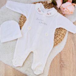 Grenouillère féérique en velours brodé : Pour les petites princesses