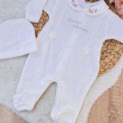 Grenouillère féérique en velours brodé : Pour les petites princesses