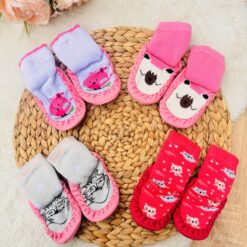 Chaussettes bébé anti-slip Roses