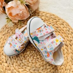 Basket enfants en toile motif licorne