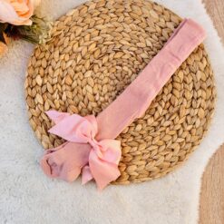 Promo Collants bébé en coton filles avec joli noeud ! - 0-6mois, Rose