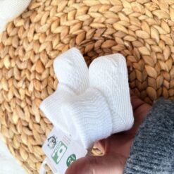 Chaussons bébé en tricot Bamboo - Blanc