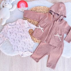 Jogging Bébé fille 3 pièces à capuche hyper mignon