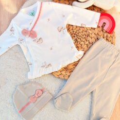 Ensemble 3 pièces coton organique "Sweet Lady" - un look adorable et confortable