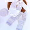 Petit Gentleman Chic-Ensemble 0-3mois Bébé Garçon en Lin