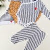 Ensemble Pyjama Bébé Cœur 3 Pièces 100% coton