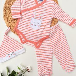 Ensemble Pyjama 0-3mois Cœur 3 Pièces 100% coton