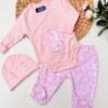 Ensemble Pyjama 0-3mois lapin 3 Pièces 100% coton