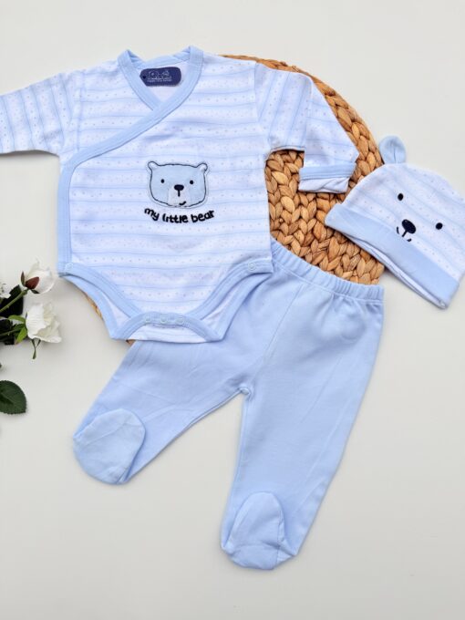 Ensemble Pyjama 0-3mois ourson 3 Pièces 100% coton