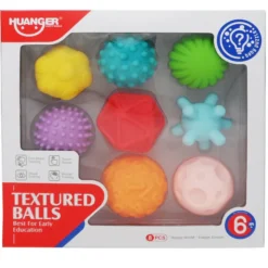 Set de 8 Balles Texturées pour Bébé HUANGER - Éveil Sensoriel et Motricité