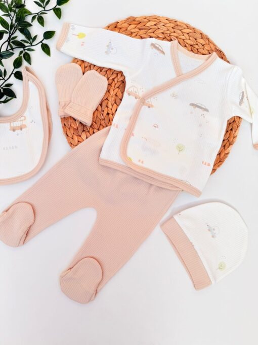 Pack Naissance 5 Pcs : Motif Véhicules Respirant