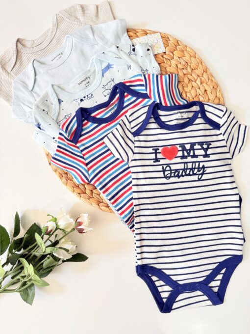 Pack 5 Bodies Bébé Coton : Motifs Mignons & Coloris Variés