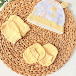 Ensemble Bonnet, Moufles & Chaussons en Coton