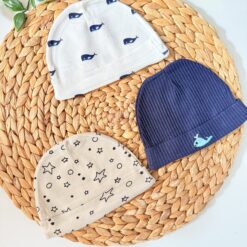 allobebe-Lot de 3 Bonnets Bébé Coton Pur - Motifs Jolis & Interchangeables