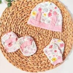 Ensemble Bonnet, Moufles & Chaussons en Coton